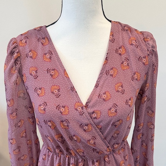 Inspired Hearts Purple Floral Dress Size Small - Picture 2 of 12